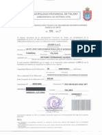 Certificado de Defensa Civil Juvier - Transporte Residuos Peligrosos