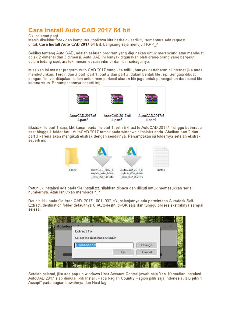 Panduan Instalasi AutoCAD 2017 64-bit | PDF | Bisnis | Komputer