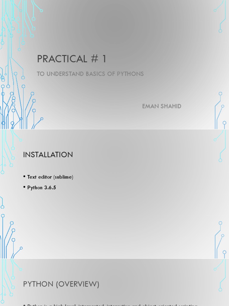 Practical # 1 | PDF | Python (Programming Language) | Control Flow