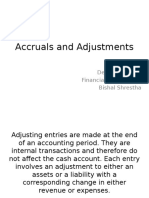 Accruals and Adjustments