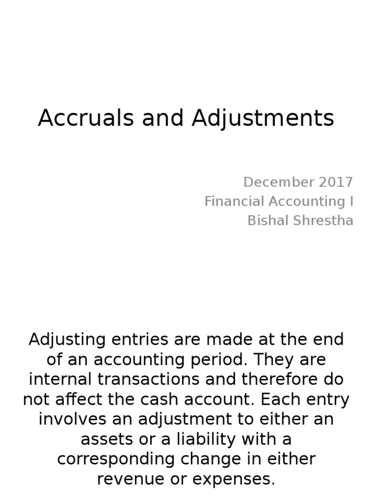 Accruals and Adjustments in Accounting | PDF | Debits And Credits | Expense