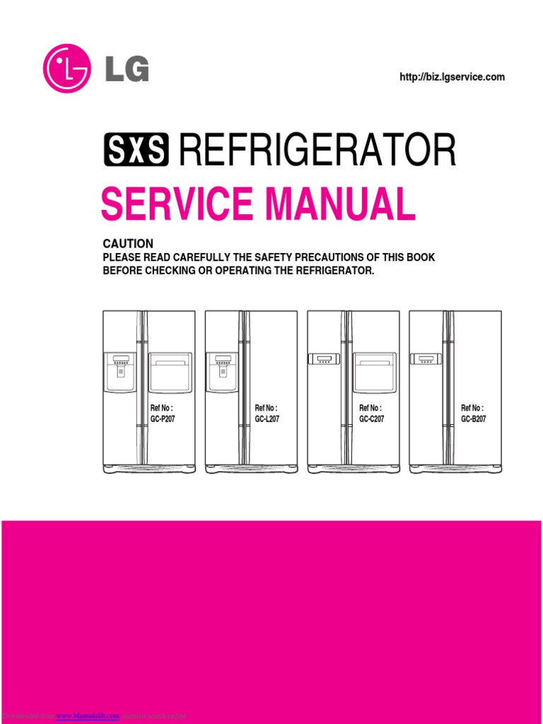 Refrigerator Service Manual and Safety Tips | PDF | Refrigerator | Door