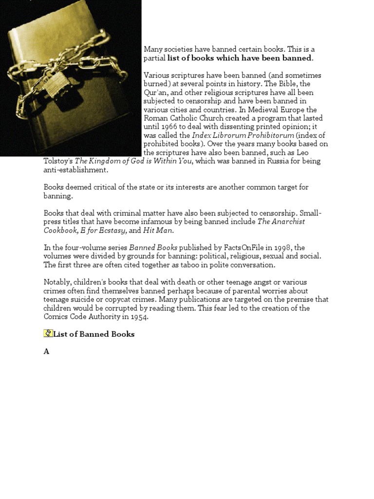 List of Frequently Banned Books | PDF