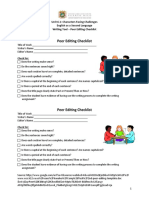 6.1 Writing Tool - Peer Editing Checklist