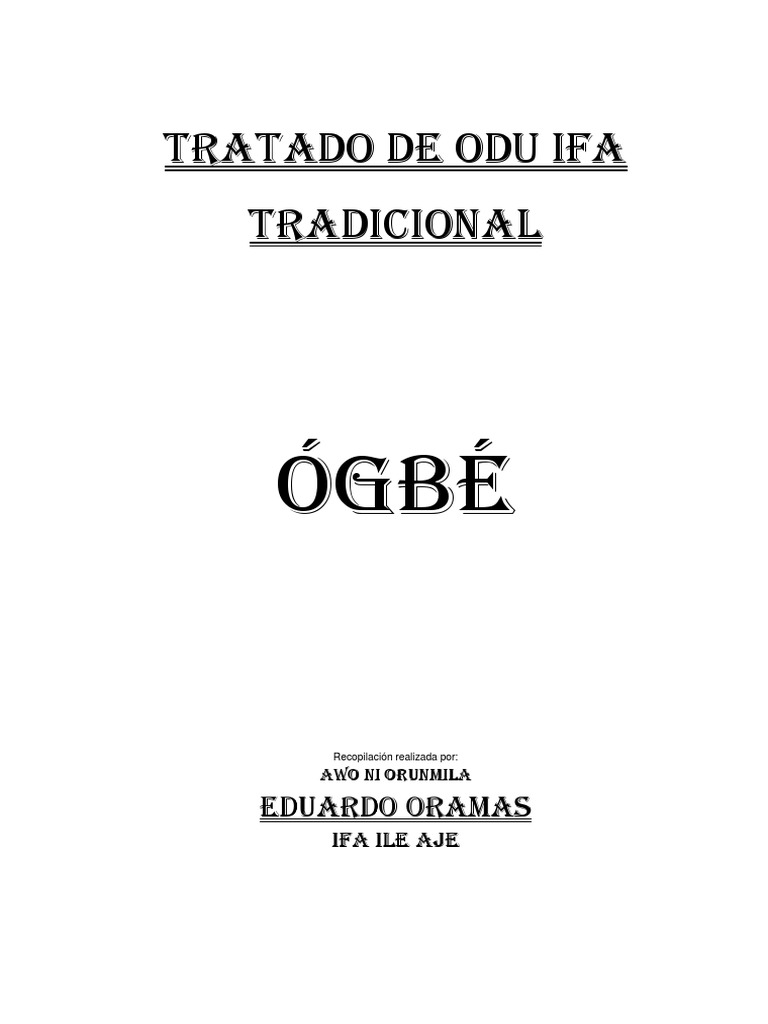 Microsoft Word TRATADO DE ODU IFA TRADICIONAL EJIOGBE PDF PDF