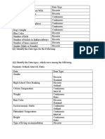 Data types and probability distributions in statistics