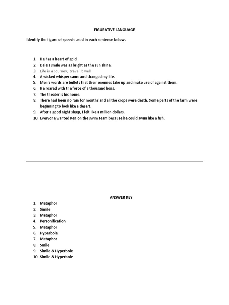 Figurative Language PDF | PDF | Metaphor | Semantics