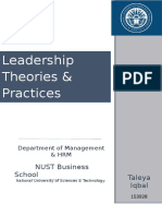 Leadership Theories & Practices: Taleya Iqbal NUST Business School