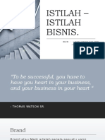 Istilah - Istilah Bisnis