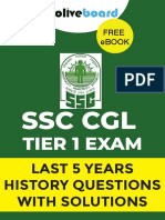 E book SSC CGL Tier 1 exam Last 5 years history questions