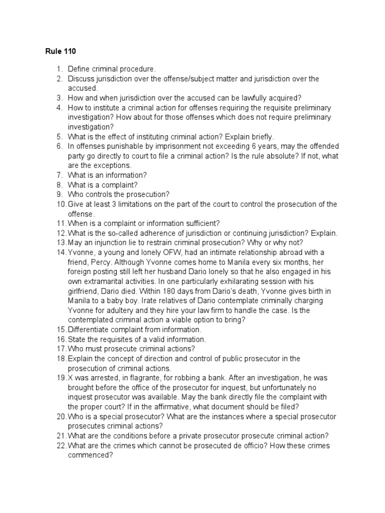 Remedial Law Rev QS | PDF | Plea | Bail