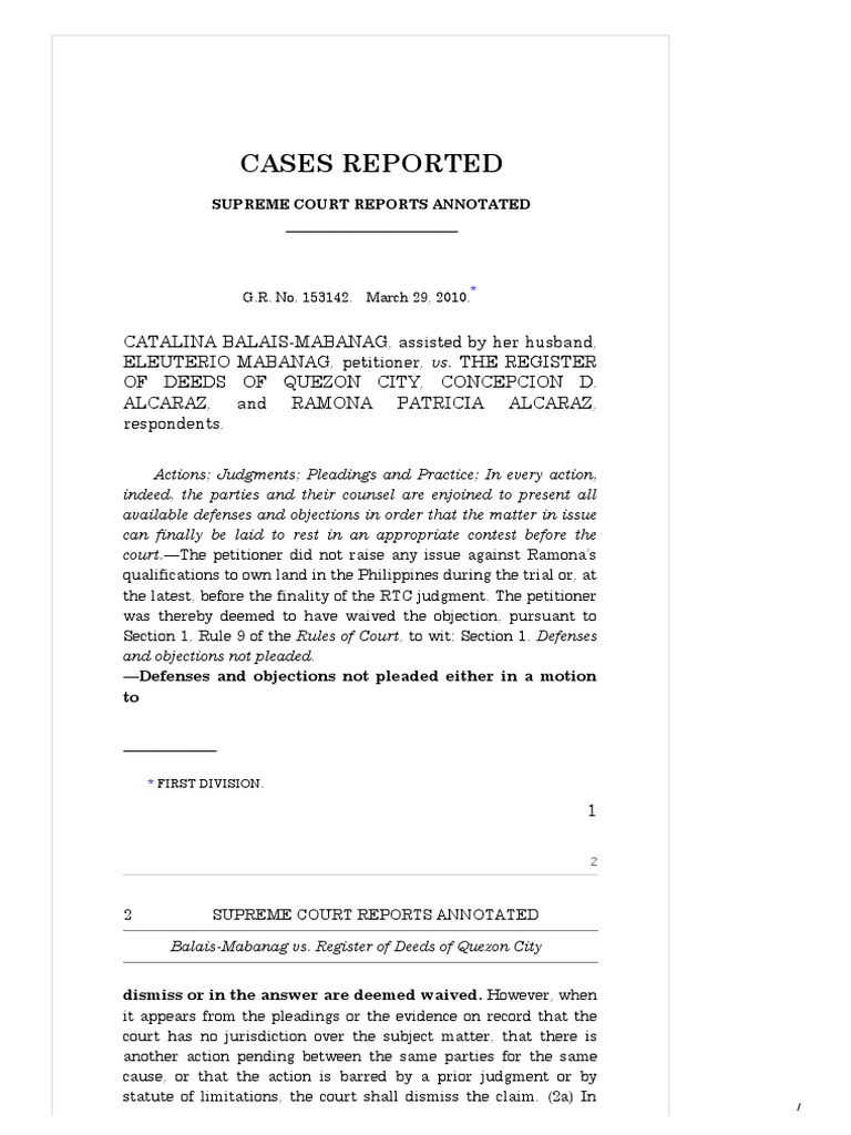 04 BalaisMabanag v. Register of Deeds of Quezon City PDF PDF Res
