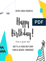 Yellow Teal Brother in Law Birthday Card PDF