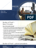 BURDEN OF PROOF IN TAXATION