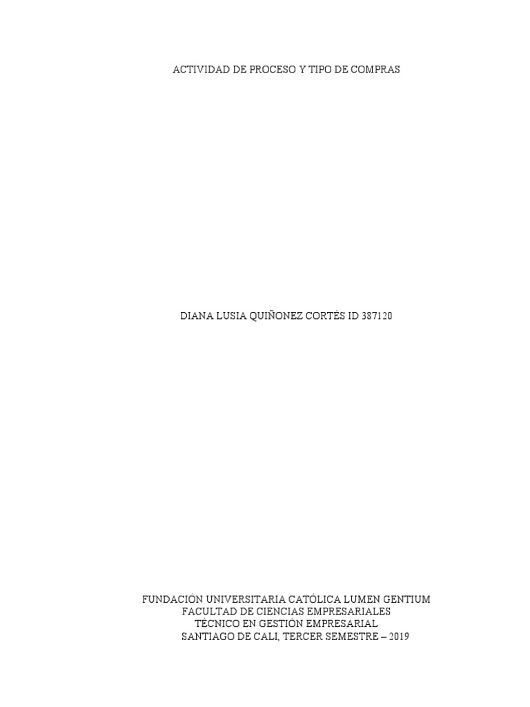 Actividad de Proceso y Tipo de Compras | PDF