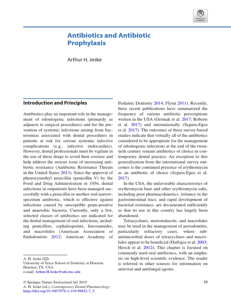 Antibiotics and Antibiotic Prophylaxis PDF Dentistry Drugs
