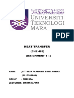 Heat Transfer: (CHE 463) Assignment 1 2