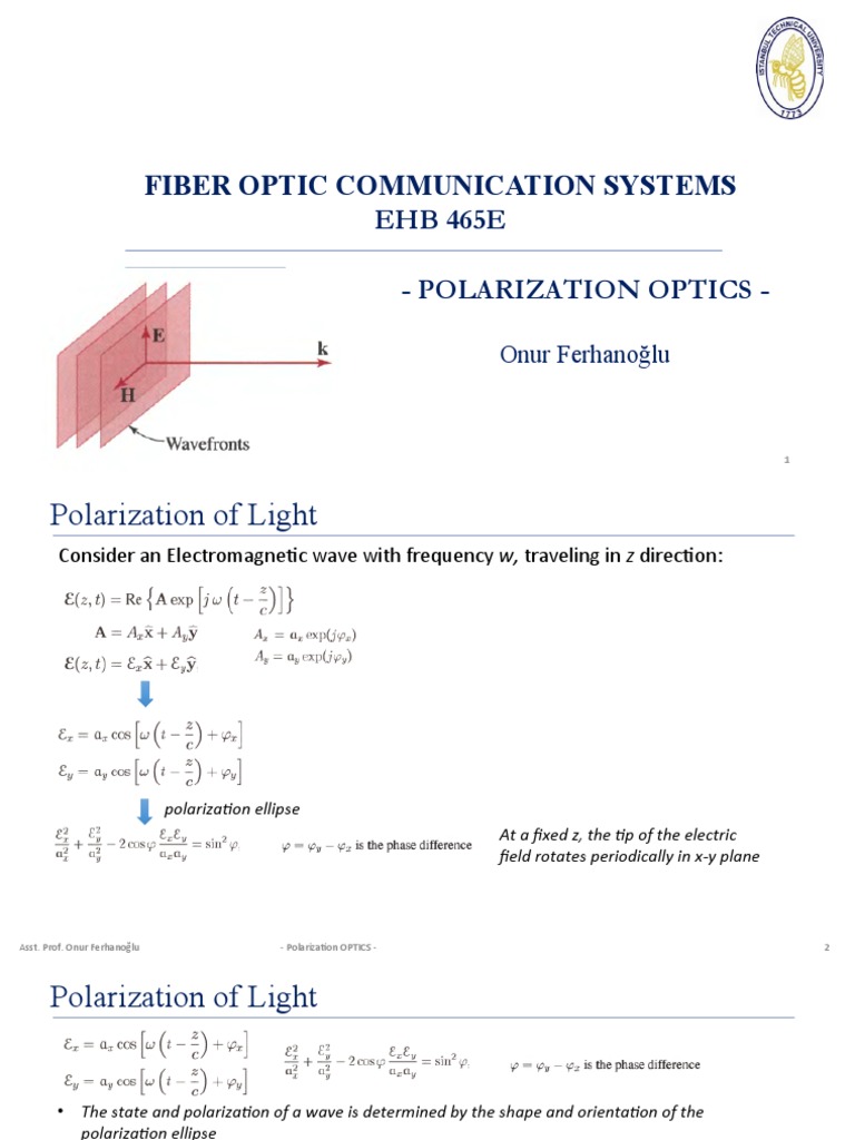 Polarization Optics in Fiber Systems | PDF | Polarization (Waves ...