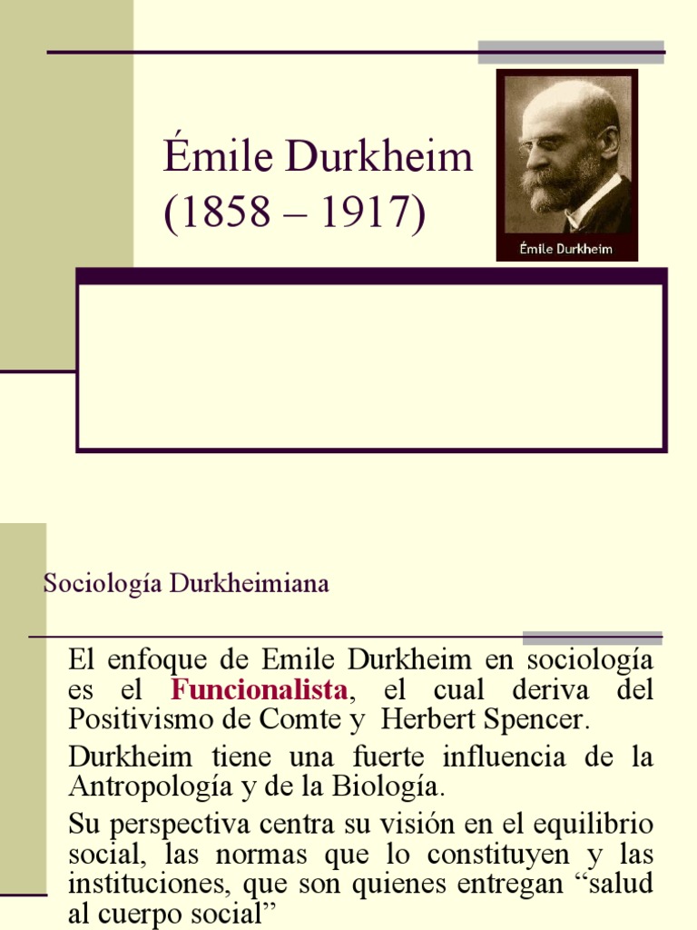 Durkheim. Los Hechos Sociales PDF Emile Durkheim Sociología