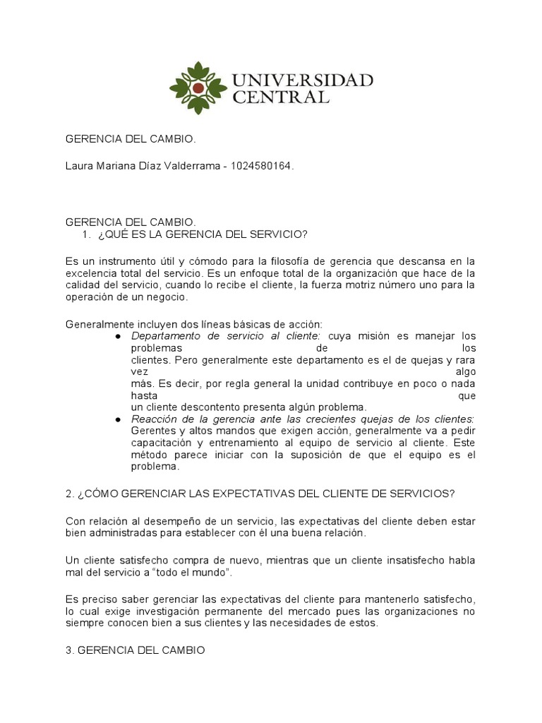 Gerencia Del Cambio Pdf Toma De Decisiones Gestión Del Cambio