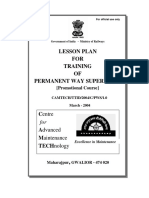 Lesson Plan For Training of P. Way Supervisor (Promotional Course) PDF