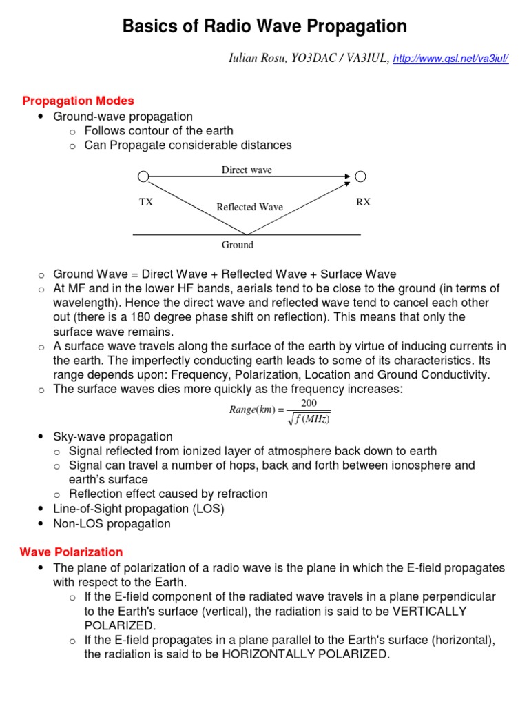 Basics of Radio Wave Propagation | PDF | Science & Mathematics