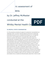Psychiatric Assessment of Richard Wills