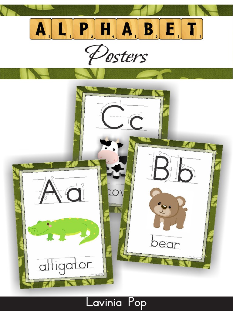 Jungle Alphabet Posterswith Correct Letter Formation Animals FREE | PDF