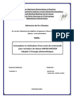 Conception Et Réalisation D'une Carte de Commandepour Variateur de Vitesse MICRO MASTER Adapté À L'énergie Photovoltaïque PDF