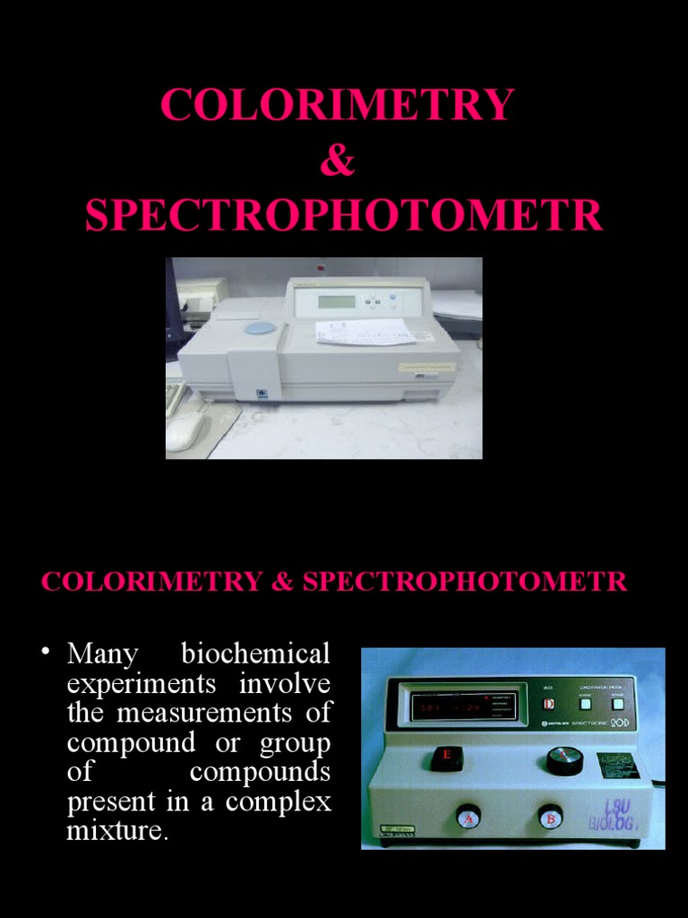Colorimetry & Spectrophotometr PDF Spectrophotometry Absorbance