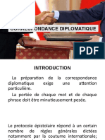 CORRESPONDANCE DIPLOMATIQUE