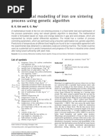 A Mathematical Model of The Iron Ore Sintering Process in A Fixed Sinter Bed and Optimisation PDF