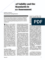 The Standardsin Persormance Assessment: Validityof