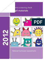 2012 Phonics Paper Assessment Materials