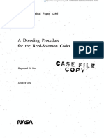 A Decoding Procedure For The Reed-Solomon Codes: NASA Technical Paper 1286