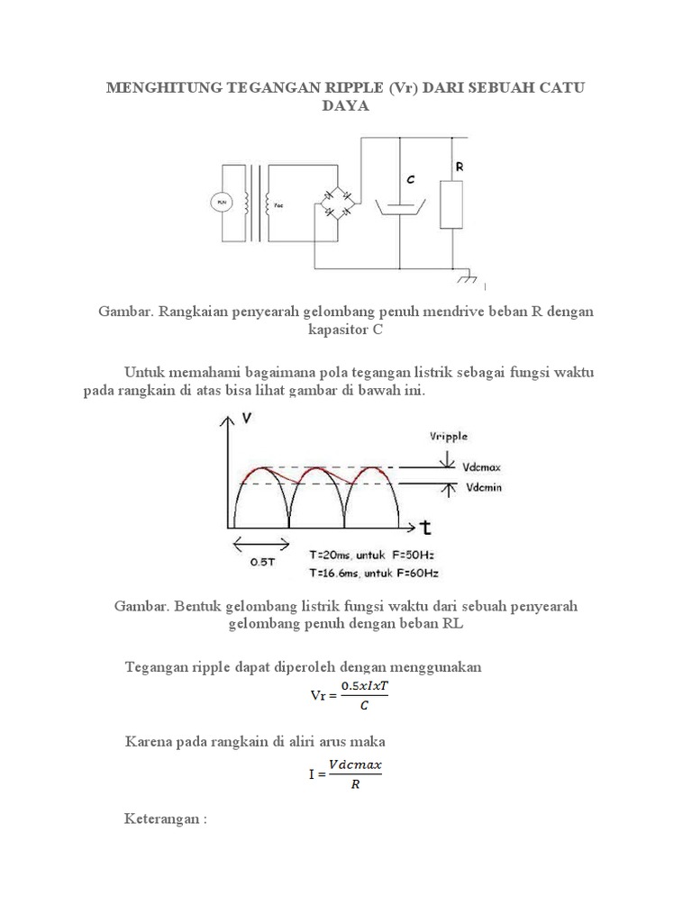 Rumus Tegangan Ripple pada Catu Daya | PDF