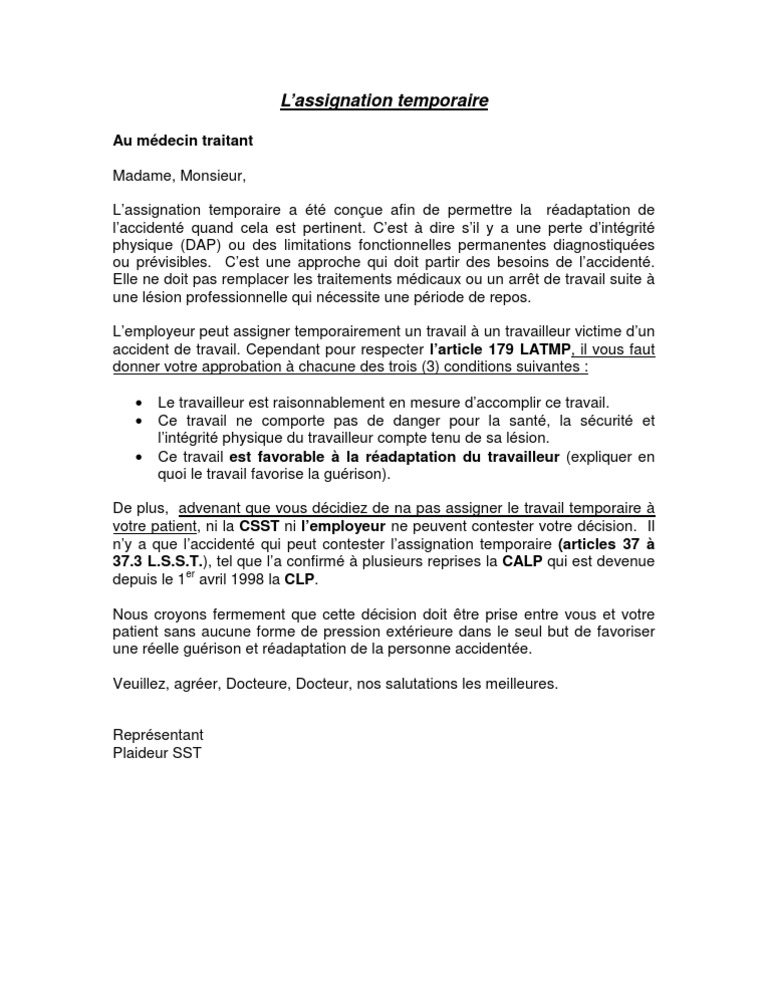 modèle de lettre au médecin conseil