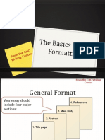 The Basics of APA Formatting: From The CHC Writ Ing C Ente R