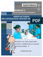 Abreviaturas Usadas en El Servicio de Recuperacion - Centro Obstetrico