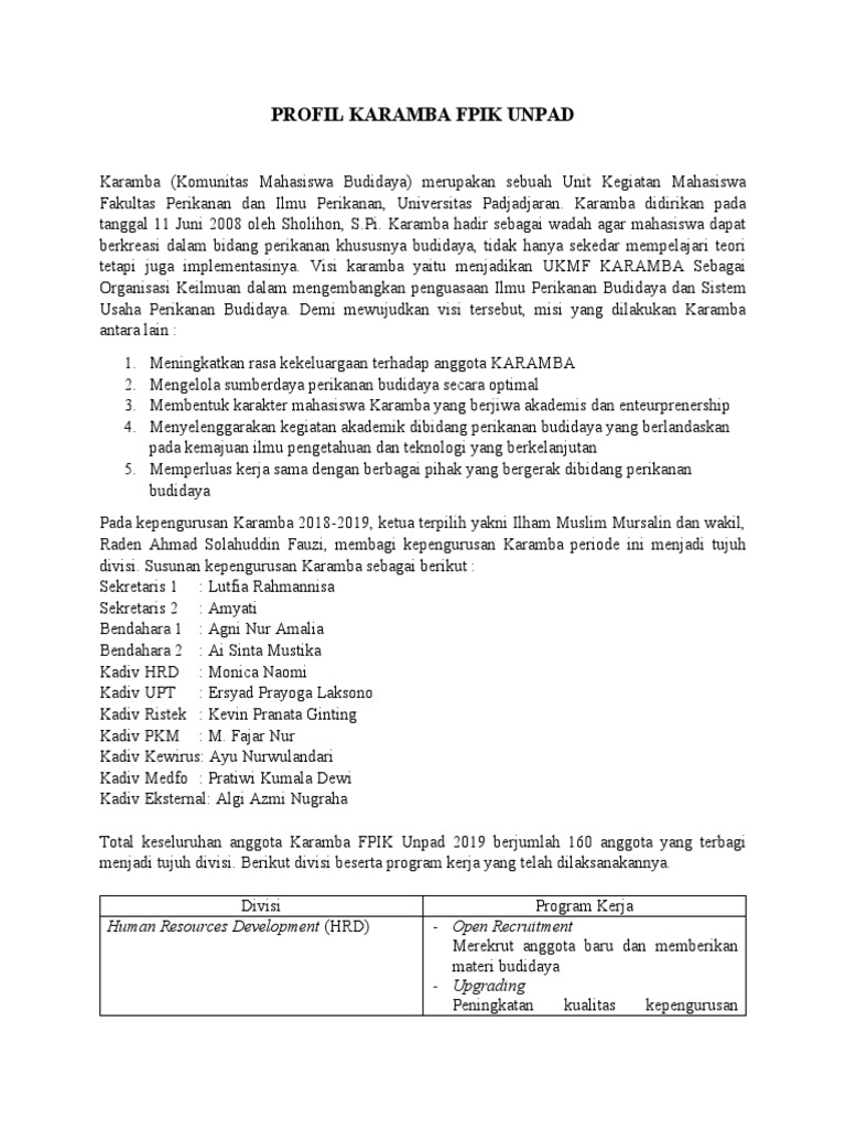 Profil Karamba | PDF