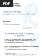 Community Pharmacy - An Opportunity For Primary Health Care: Paul Sinclair