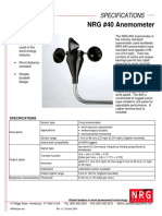 NRG #40 Anemometer: Specifications