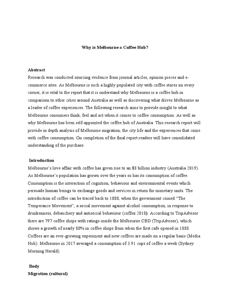 Why Is Melbourne A Coffee Hub? PDF Melbourne Coffee