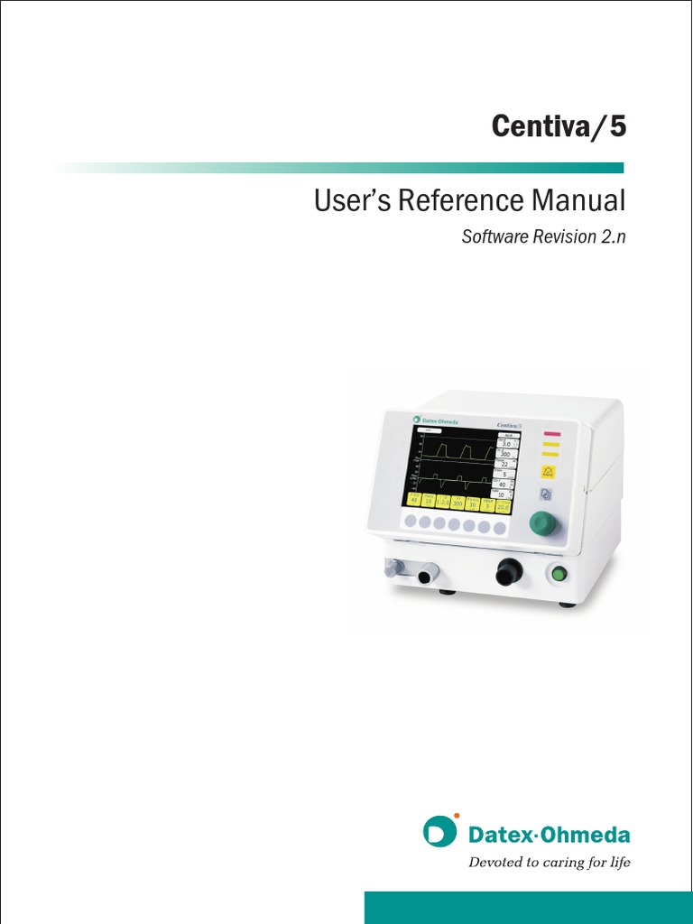 Datex Ohmeda Centiva 5 User Manual PDF Medical Device Breathing