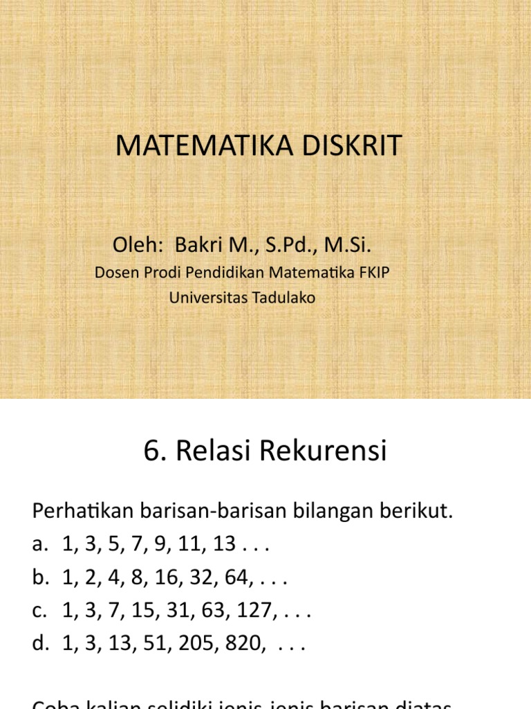 Matematika Diskrit | PDF | Metode & Bahan Ajar | Griya & Taman