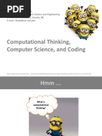 Computational Thinking, Computer Science, and Coding