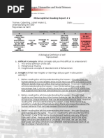 Metacognitive Reading Report # 2: General Instructions