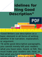 Guide to Writing Descriptive Paragraphs