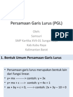 Persamaan Garis Lurus (PGL)