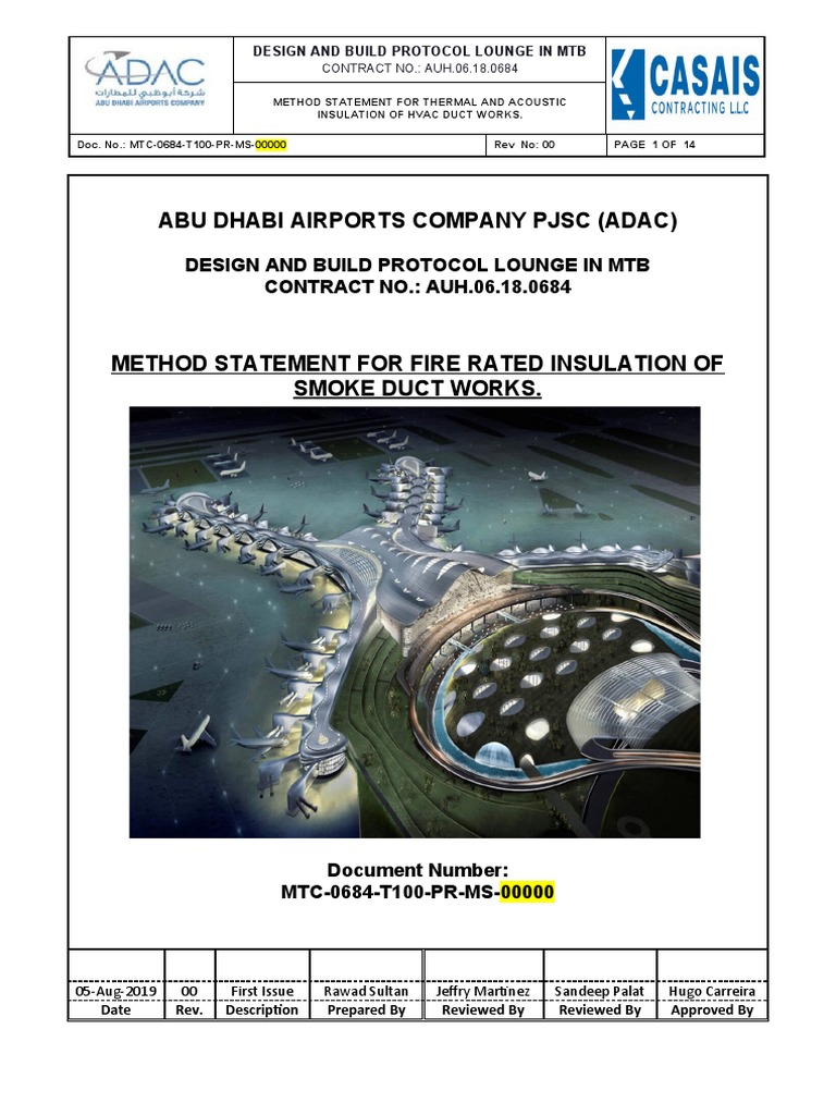 Method Statement Fire Rated Duct Insulation. PDF Duct (Flow